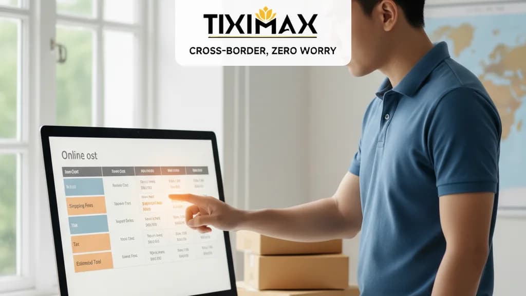 Người dùng xem hóa đơn chi phí mua hàng Amazon gồm nhiều loại phí